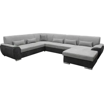 Sedací souprava ASCONA U - Pravá sedací souprava, látka sedák, opěrák, polštářky světle šedá Rosario 452/korpus Rosario 456 tmavě šedá (FI) - kolekce "F" (K250-E)NOVÁ LÁTKA