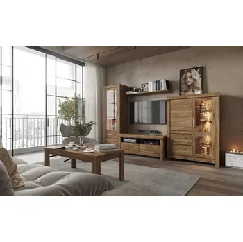 Pohovka KENTAKI home - bytová stěna komplet, lamino dub sterling (German 1x REG1W2S/20/7, 1x RTV2S/6/14, 1x P 3/14+1XREG1W1D2S 16/12 = 8 BALÍKŮ )(UG) (K150)NOVINKA