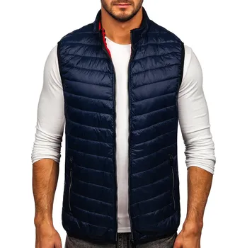 Pánská vesta Tmavě modrá pánská prošívaná vesta Bolf 7103 - M