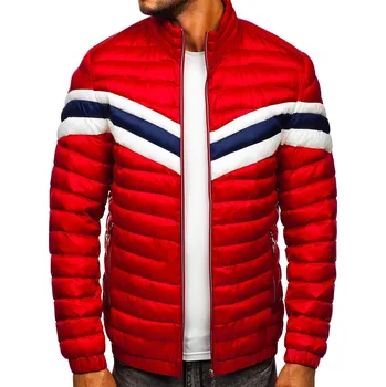 Pánský kabát Červená pánská prošívaná přechodová sportovní bunda Bolf 6574 - 2XL