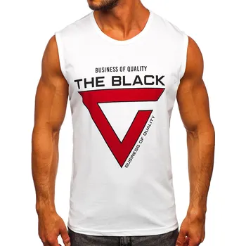 Pánské tílko Bílé pánské tílko s potiskem tank top Bolf 14816 - L