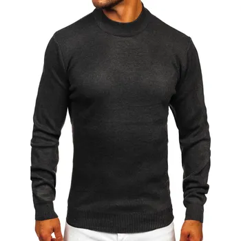 Pánský svetr Grafitový pánský propínací rolák basic Bolf S8519 - 2XL