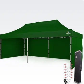 Zahradní stan Svatební stan 4x8m V ceně: 3 plné stěny, 12 kolíků a ochranný návlek + 5 letá záruka!