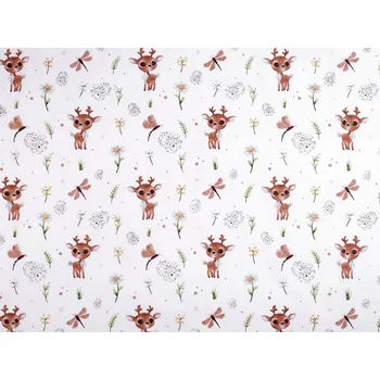 Bavlněná látka / plátno srnka, barva (72) bílá