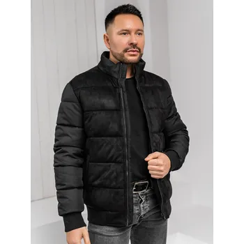 Pánský kabát Černá pánská prošívaná zimní bunda Bolf 22M336A1 - M/50