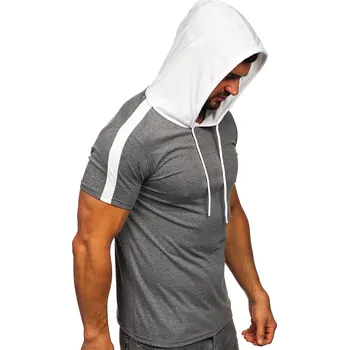 Pánská móda Šedé pánské tričko bez potisku a kapucí Bolf 8T299 - 2XL