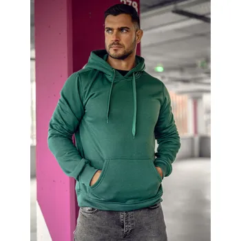 Pánská mikina Tmavě zelená pánská mikina s kapucí anorak Bolf 2009A - 2XL