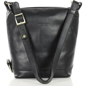 Kabelka MARCO MAZZINI černá kožená taška přes rameno (415c) Velikost: ONE SIZE