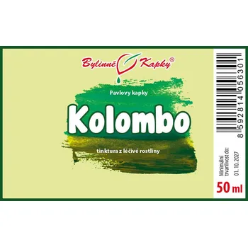 Doplněk stravy Bylinné kapky s.r.o. Kolombo (chebule dlanitá) - Pavlovy bylinné kapky (tinktura) 50 ml