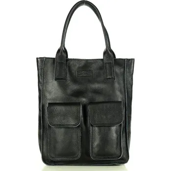 Kabelka MARCO MAZZINI Černá shopper bag s kapsami s131a Velikost: ONE SIZE