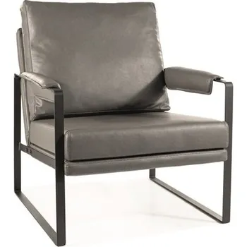 Křeslo TRENDY FOKUS - křeslo - ecokůže šedá BUFFALO 06 / černý kov - NOSNOST 150KG(FOCUSSSSZ=1BALÍK) (S) (K250-E)NOVINKA