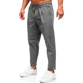 Pánské kalhoty Šedé pánské textilní chino kalhoty Bolf 6237 - 30/S