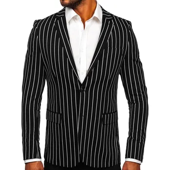 Pánské sako Černo-bílé modré pánské ležérní sako Bolf 1652 - S