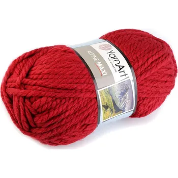 Příze Pletací příze Alpine maxi 250 g, barva 4 (667) červená tmavá