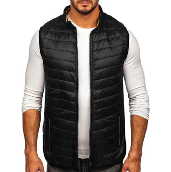 Pánská vesta Černá pánská prošívaná vesta Bolf 7103 - M