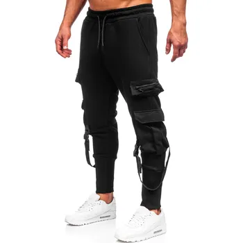 Pánské kalhoty Černé pánské jogger kapsáčé Bolf 6582 - XL