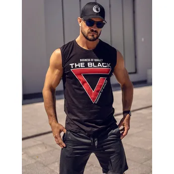 Oblečení a móda Černé pánské tílko s potiskem tank top Bolf 14816A - M