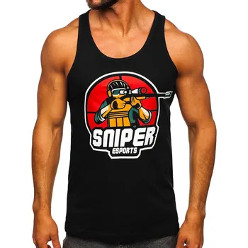 Černé pánské tílko s potiskem tank top Bolf 143030 - L