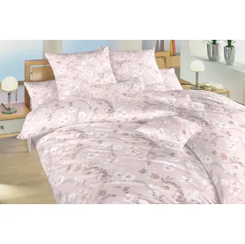 Povlečení Krepové povlečení - Kvítí na pudrovém - na zip