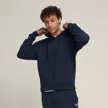 Pánská mikina Wilson M Unisex Team Zip Hoodie Classic Navy Oblečení pánské: S