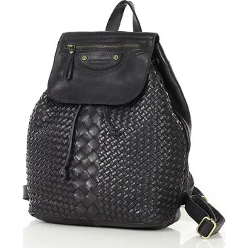 Sportovní batoh MARCO MAZZINI Pletený kožený batoh - černá (VS13a) Velikost: ONE SIZE