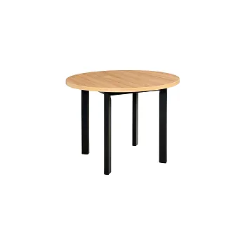 Jídelní stůl PENELOPE 2 ( POLI 2 ) - jídelní stůl kulatý lamino Dub grandson/ nohy+sokl Černá - kolekce "DRE" (K150-E)