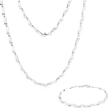 Souprava šperků GEMMAX Souprava zlatých dámských šperků - náhrdelník a náramek – zlatý šperk ryzosti 585/1000 v Dárkovém balení s Certifikátem GLKWN-88841-84321