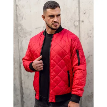 Pánská bunda Červený pánský prošívaný přechodový bomber Bolf MY-01 - 2XL