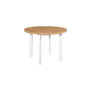 Jídelní stůl PENELOPE 2 ( POLI 2 ) - jídelní stůl kulatý lamino Dub grandson/ nohy+sokl Bílá- kolekce "DRE" (K150-E)