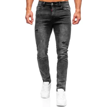Pánské kalhoty Černé pánské džíny regular fit Bolf K10007-2 - 31/M