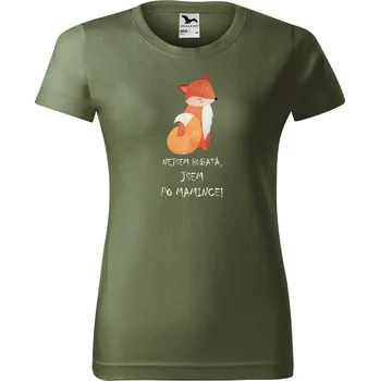 Dámské tričko DOBRÝ TRIKO Dámské tričko s potiskem Liška Barva: Khaki, Velikost: S