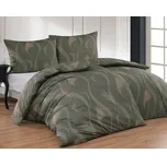 Povlečení Matějovský COLLINS, vlny s větvičkami, tmavě zelené, bavlna hladká, digitál, 140x200cm + 70x90cm