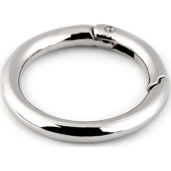 Karabina kulatá na kabelky / kroužek na klíče Ø34 mm, barva 1 nikl