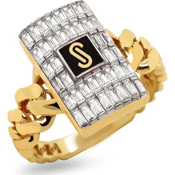 Prsten Monaco Chain ring Classic Plain Baguette link IZ31295 + dárkové balení LUXUS zdarma