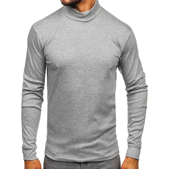 Pánský svetr Šedý pánský bavlněný propínací rolák basic Bolf 534 - 2XL