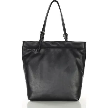 Kabelka Marco Mazzini Prémiová nákupní taška z měkké teletiny MAZZINI; černá