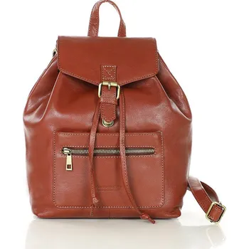 Městský batoh Marco Mazzini Dámský batoh s kapsou, pravá kůže MARCO MAZZINI; hnědá