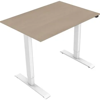 Psací stůl Pracovní stůl ULTRADESK bílý / javor, 140x75 cm, 71-121 cm, elektricky nastavitelná výška