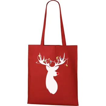 DOBRÝ TRIKO Vánoční taška s potiskem Jelen Barva: Červená