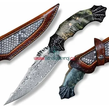 Kuchyňský nůž nůž lovecký Dellinger Majishan Full Damascus RWL34
