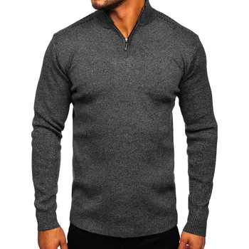 Pánský svetr Černý pánský svetr s vysokým límcem Bolf S8279 - 2XL