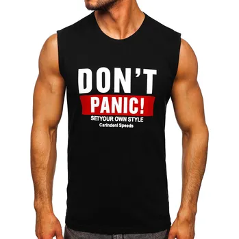 Pánské oblečení Černé pánské tílko s potiskem tank top Bolf 14827 - 2XL