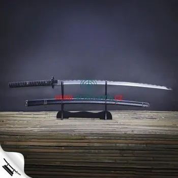 Replika zbraně Handachi katana z uhlíkové překládané oceli AISI 1045 s leštěnou imitací hamonu