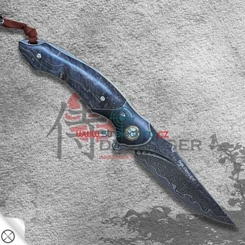 Kuchyňský nůž nůž zavírací Dellinger PAIKU Black Coating VG-10 Damascus