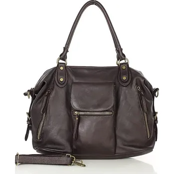 Kabelka MARCO MAZZINI Tmavě hnědá "bowling bag" (V189c) Velikost: ONE SIZE