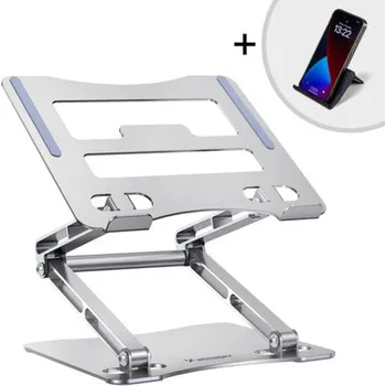 MG | MG Laptop Stand V1 stojan na notebook + stojan na mobil, stříbrný (WRS-CPY75DSS)