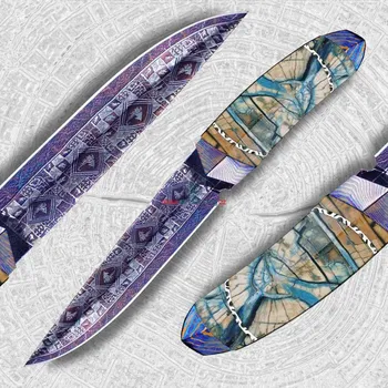 Kuchyňský nůž nůž lovecký Dellinger EVIL DRAGON Blue Laminated Nr. 9