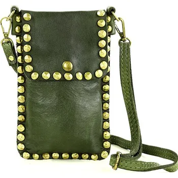 Kabelka MARCO MAZZINI Pouzdro na telefon s nýtky - tmavě zelené (v218c) Velikost: ONE SIZE