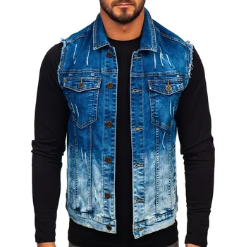 Pánská vesta Tmavě modrá pánská dzínová vesta Bolf G112 - L