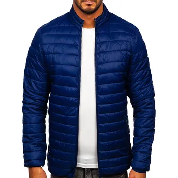 Pánské oblečení Tmavě modrá pánská prošívaná přechodová bunda Bolf LY33 - M